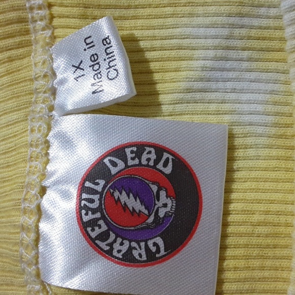 Grateful Dead Yellow and White Graphic Tank Top Women's Size 1X Band Festival - Picture 6 of 7